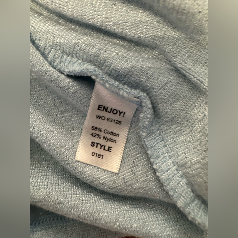 Micheal Stars vintage The original tee v neck 3/4 sleeve one size light blue - Picture 9 of 10